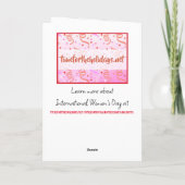 Internationale Vrouwendag is 8 maart Kaart (Achterkant)