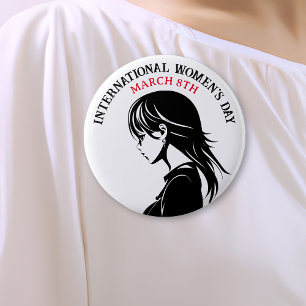 Internationale Vrouwendag is 8 maart Ronde Button 5,7 Cm