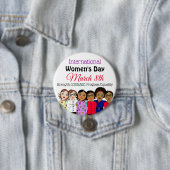 Internationale Vrouwendag is 8 maart Ronde Button 7,6 Cm (In situ)