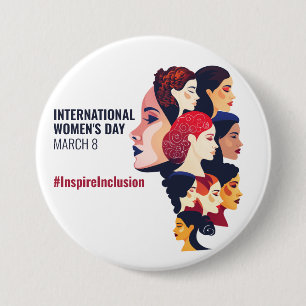 Internationale Vrouwendag IWD 8 maart Ronde Button 7,6 Cm