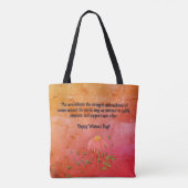 Internationale Vrouwendag Kunst Oranje Roze Tote Draagtas (Achterkant)