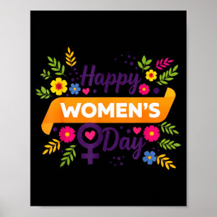 Internationale vrouwendag mars 8 roze feministisch poster