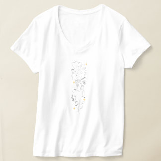 Internationale Vrouwendag Minimalistische Lijnkuns T-shirt