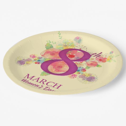 Internationale Vrouwendag Papieren Bordje (Gekanteld)