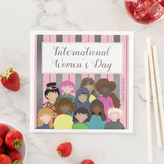 Internationale Vrouwendag papieren servetten (Insitu)