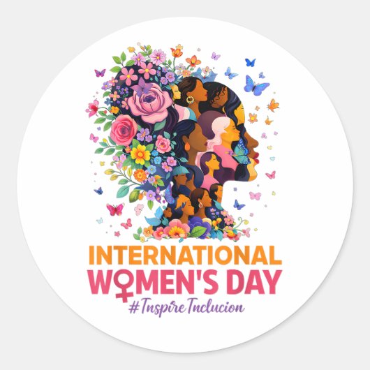 Internationale Vrouwendag Ronde Sticker (Voorkant)