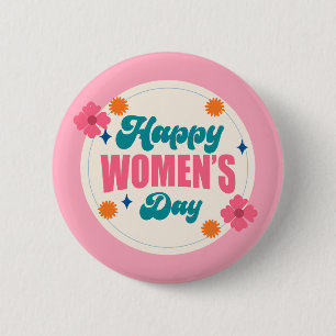 Internationale vrouwendag trendy meisjesachtige kn ronde button 5,7 cm