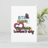 Internationale Vrouwendag van 8 maart Kaart (Staand voorkant)