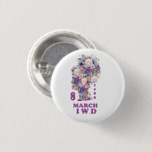 Internationale Vrouwendag: Vier feministe Ronde Button 3,2 Cm (Voorkant /achterkant)