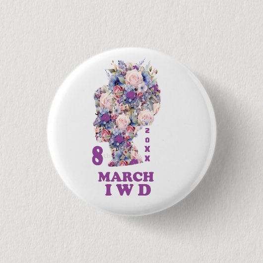 Internationale Vrouwendag: Vier feministe Ronde Button 3,2 Cm (Voorkant)