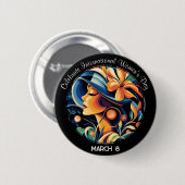 Internationale Vrouwendag vieren Ronde Button 5,7 Cm (Voorkant /achterkant)