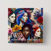 Internationale Vrouwendag Vierkante Button 5,1 Cm (Voorkant)