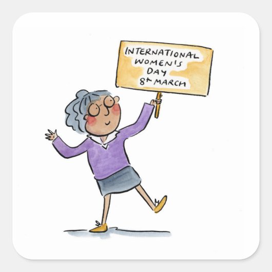 Internationale Vrouwendag Vierkante Sticker (Voorkant)