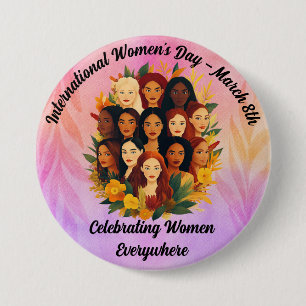 Internationale Vrouwendag - Vrouwen vieren Ronde Button 7,6 Cm