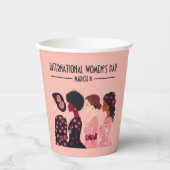 Internationale Vrouwendag Wereldwijde Vrouwen Roze Papieren Bekers (Voorkant)