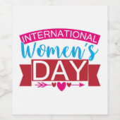 Internationale Vrouwendag Wijn Etiket (Enkel label)
