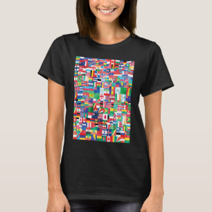 Internationale Wereld Vlaggen Wereldkaart Wereldbo T-shirt
