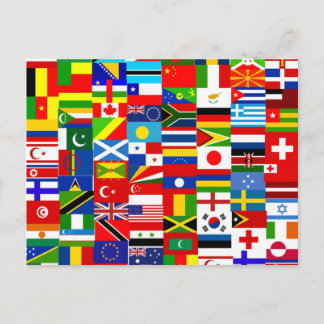 Internationale wereldwijde vlag collage briefkaart
