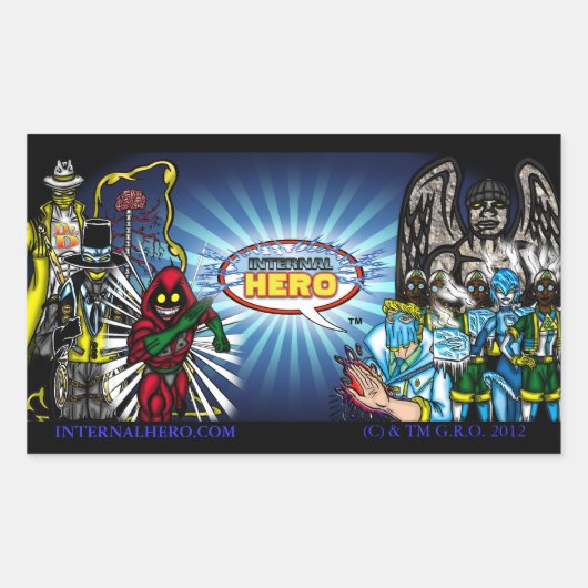Interne Hero Karakter Banner sticker (Voorkant)