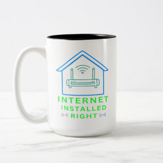 Internet Juist Geïnstalleerd Tweekleurige Koffiemok