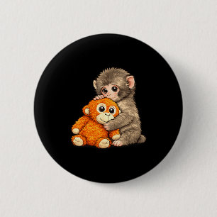 Internet meme punch aap met teddybeer knuffelen ronde button 5,7 cm