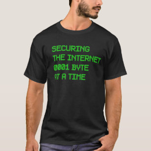 Internet per computer een byte beveiligen t-shirt