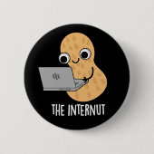 Internet pinda pun Dark BG Ronde Button 5,7 Cm (Voorkant)