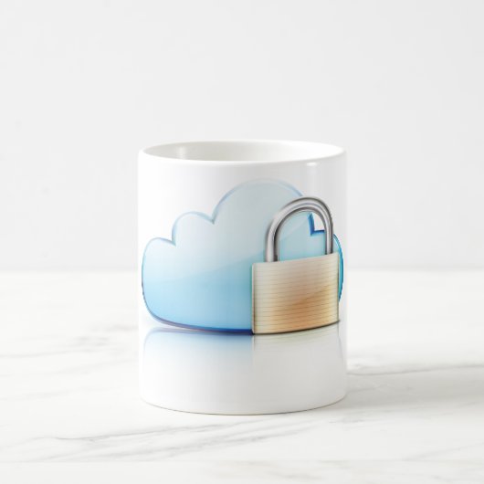 Internet Security Icon Padlock Secure Coffee Mok (Center)