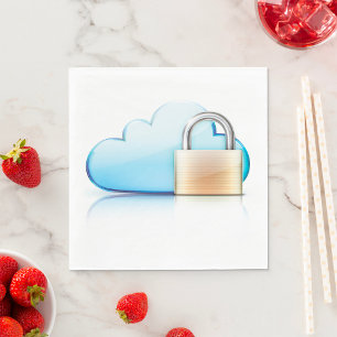 Internet Security Icon Padlock Secure Napkins Servet