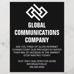Internetprovider Computerbedrijf Zwarte Marketing Flyer