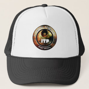 Interplanetair Patrol Black Space Logo Trucker Pet