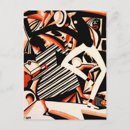 Interpretatie van Harlem Jazz Briefkaart (Voorkant)