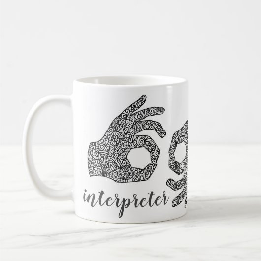"Interprète" American Sign Language Mug  (Gauche)