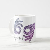 "Interprète" American Sign Language (Ombré) Mug  (Devant gauche)