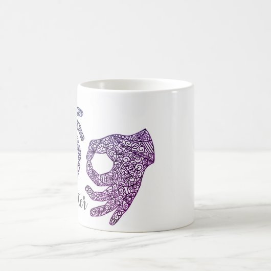 "Interprète" American Sign Language (Ombré) Mug  (Centre)