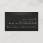 Interprète, traducteur, Carte de visite (Dos)