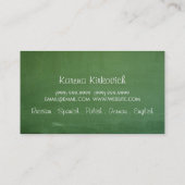 Interprète, traducteur, Carte de visite (Dos)