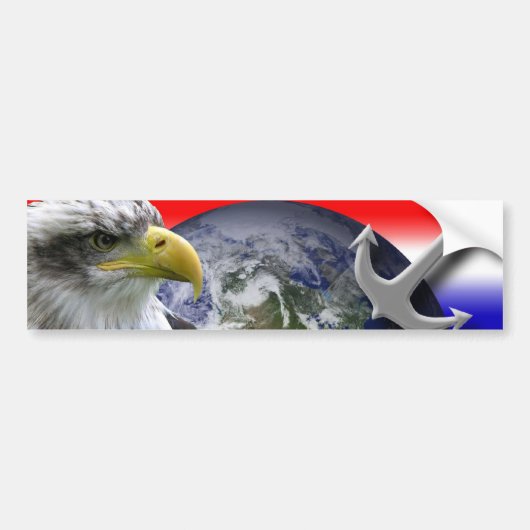 Interpretive Eagle Wereldbol and Anchor Bumpersticker (Voorkant)