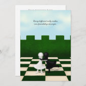 Interraciaal vriendschap Cute Pawns Hug Gepersonal Bedankkaart (Voorkant / Achterkant)