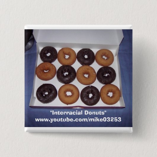 Interraciale donuts vierkante button 5,1 cm (Voorkant)