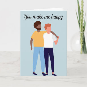 Interraciale Gay Couple in Love Mannen Valentijnsd Kaart