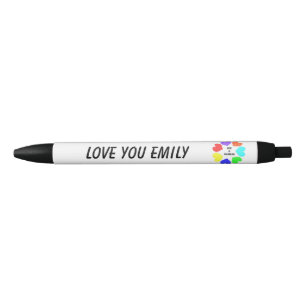 Interraciale liefde regenboog harten aangepaste pe zwarte inkt pen