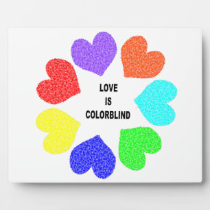 Interraciale liefdesregenboog fotoplaat