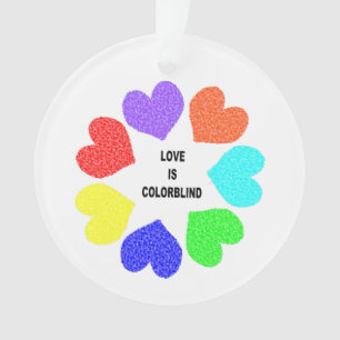 Interraciale liefdesregenboog harten Acrylisch Orn Ornament
