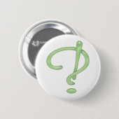 Interrobang! Groen glas Ronde Button 5,7 Cm (Voorkant /achterkant)