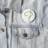 Interrobang! Groen glas Ronde Button 5,7 Cm (In situ)