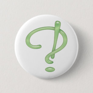 Interrobang! Groen glas Ronde Button 5,7 Cm