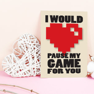 Interrompre ma carte Jeu Joueur Nerdy Valentines