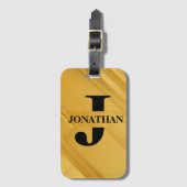 Intersecting Initial Letter Name Typography Design Bagagelabel (Voorkant (verticaal))