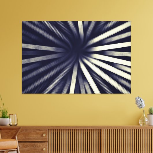 Intersecting Retro Blue - Canvas Print (Insitu (Woonkamer))